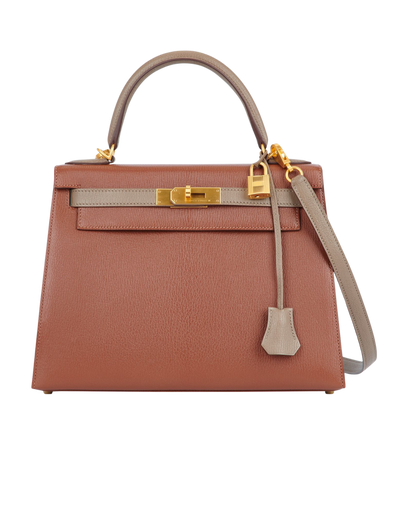 Kelly 28 Sellier in Veau Chevre, front view